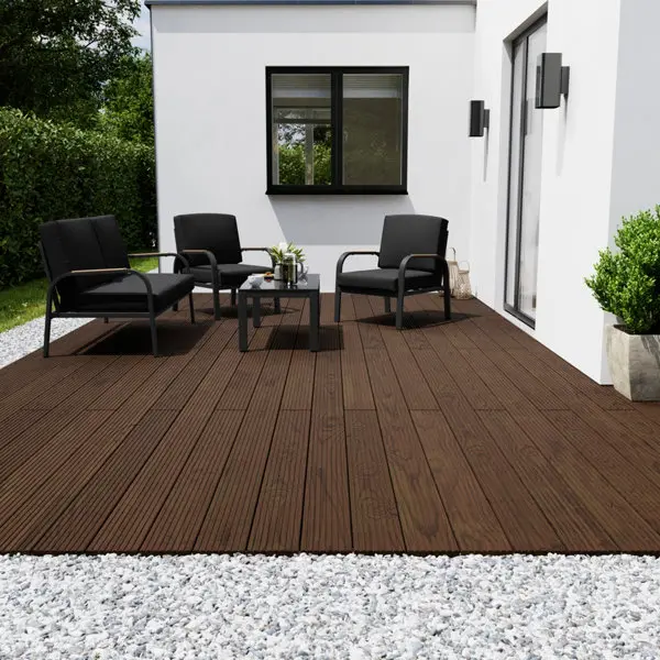 Lame de terrasse "Orkys" épicéa brun L. 3 m x l. 14,5 x EP. 3,4 cm