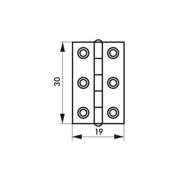 Charnière de porte de meuble / porte légère, 30x19mm, laiton - THIRARD