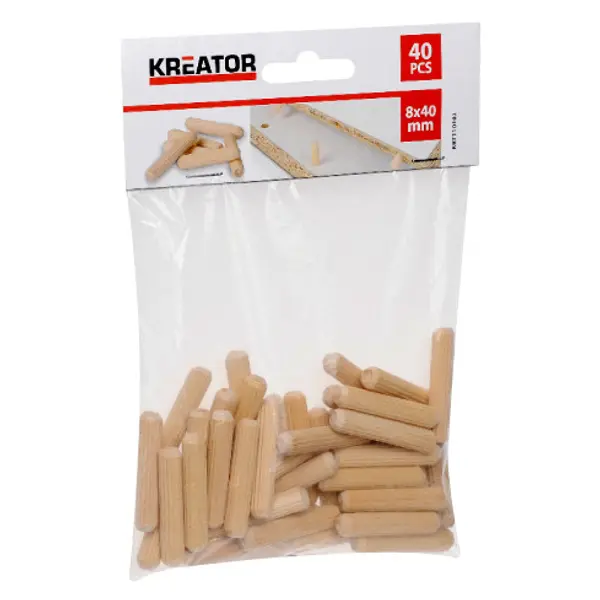 Lot de 30 tourillons bois Ø 10x40mm - Kreator