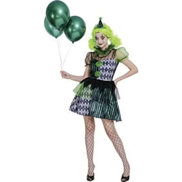 Déguisement adulte Halloween clown robe serre-tête collier - Taille M