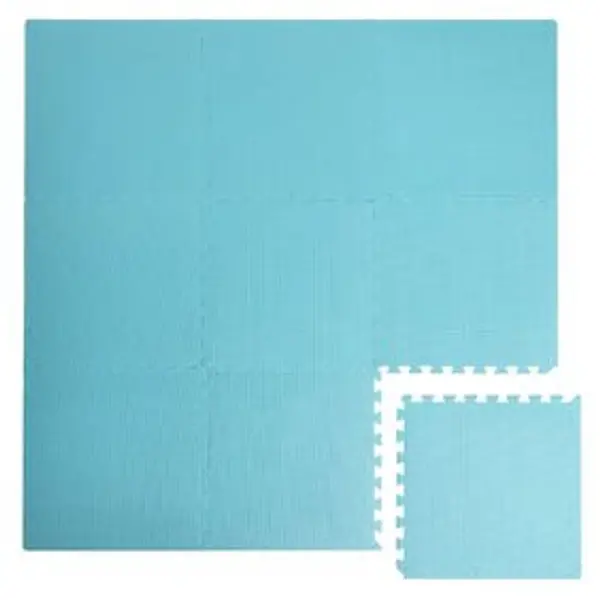 Dalle de protection piscine et spa mousse bleu turquoise 50x50cm x9