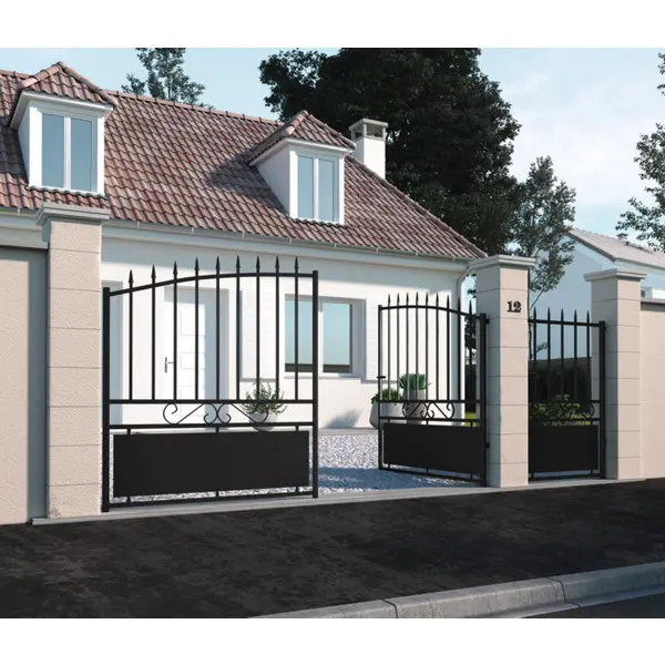 Portillon fer noir "Cardiff" L. 1 x H. 1,40 m