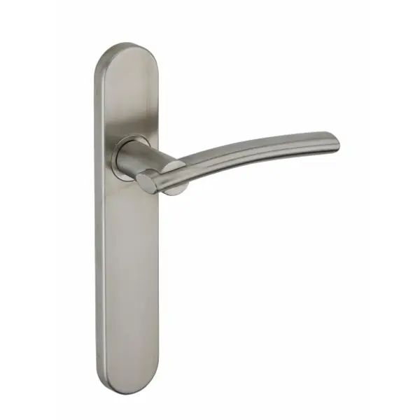 Ensemble de poignées pour porte intérieure Poseidon sans trou, carré 7mm, entr'axes 195mm, inox brossé - THIRARD