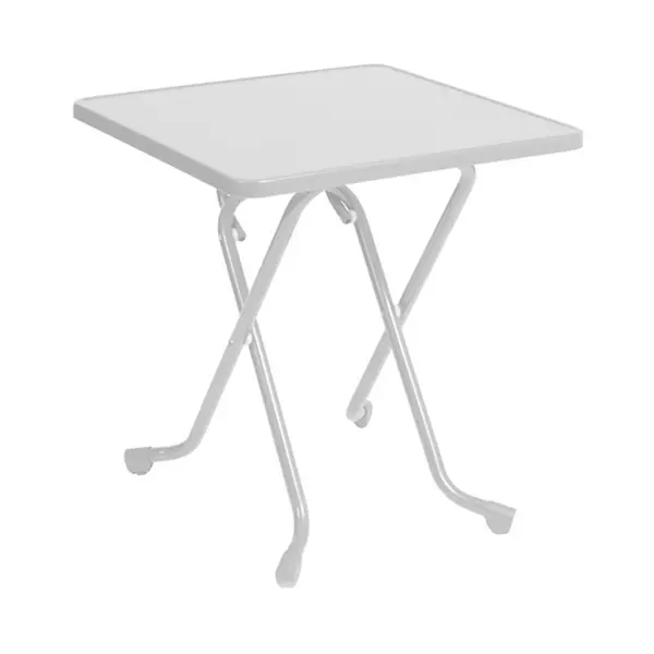 Guéridon pliant - COLA - Acier époxy blanc - Plateau mélamine hydro bois - 68 x 68 cm - PROLOISIRS