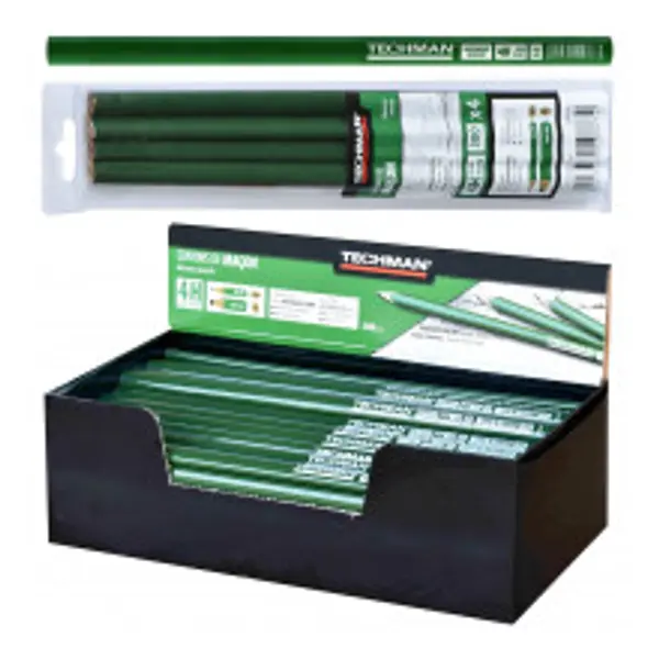 Crayons de macon 30 cm 4 crayons 300 mm - TECHMAN