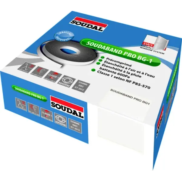 Rouleau de mousse acrylique & autocollant precomprimée - Soudaband PRO BG1