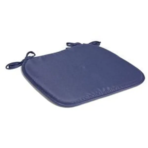 Lot de 4 galettes de chaise 38x38cm polyester bleu