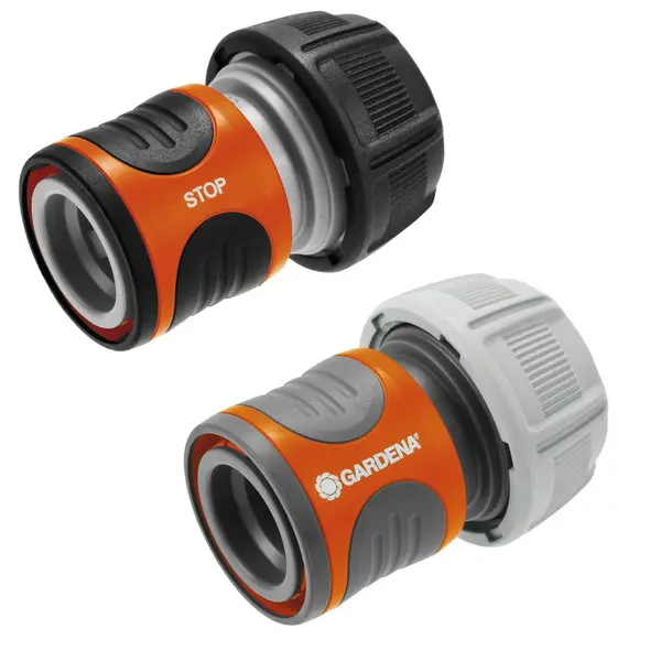 2 raccords rapides et aquastop pour tuyaux d'arrosage - 19 mm 3/4 - GARDENA