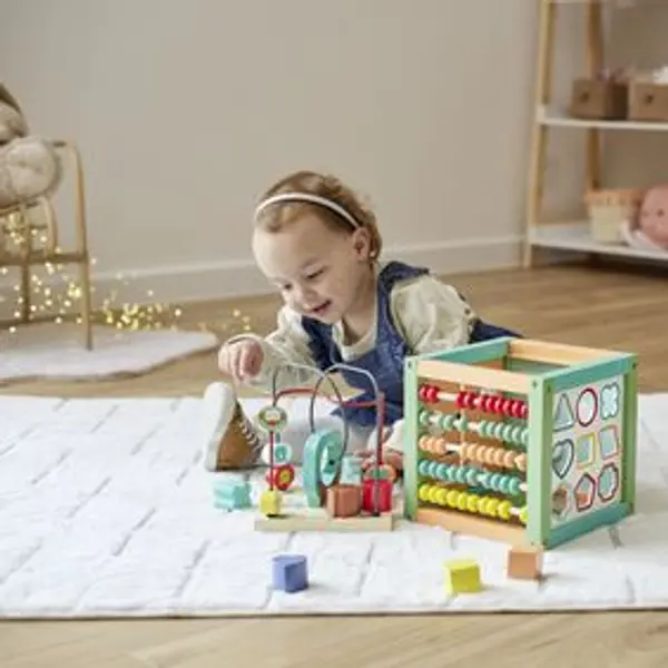 Cube d'activités 5-en-1 en bois