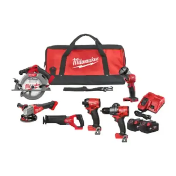 LOT DE 6 OUTILS MILWAUKEE M18 FPP6G3-502B + BATTERIES /CHARGEUR + SAC