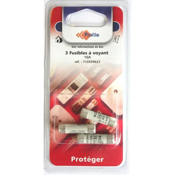 3 fusibles a voyant 8.5x31.5 mm - 16A - PROFILE