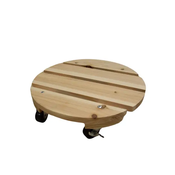 Essentis roule plante bois naturel Ø 30 cm - 4 roulettes - charge 70 kg - Louis Moulin