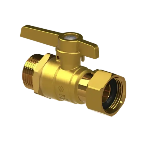 Vanne compteur droite - Mâle - Ecrou tournant - Manette MLA 20x27