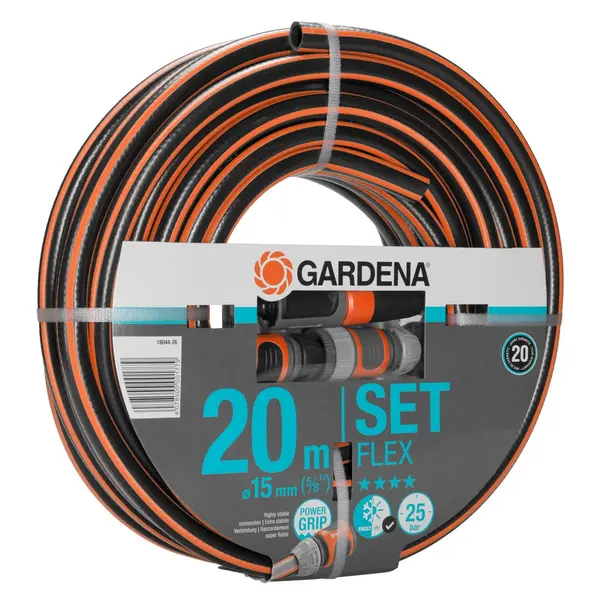 Tuyau d'arrosage Flex Ø 15 mm - 20 m + lance et raccords - GARDENA