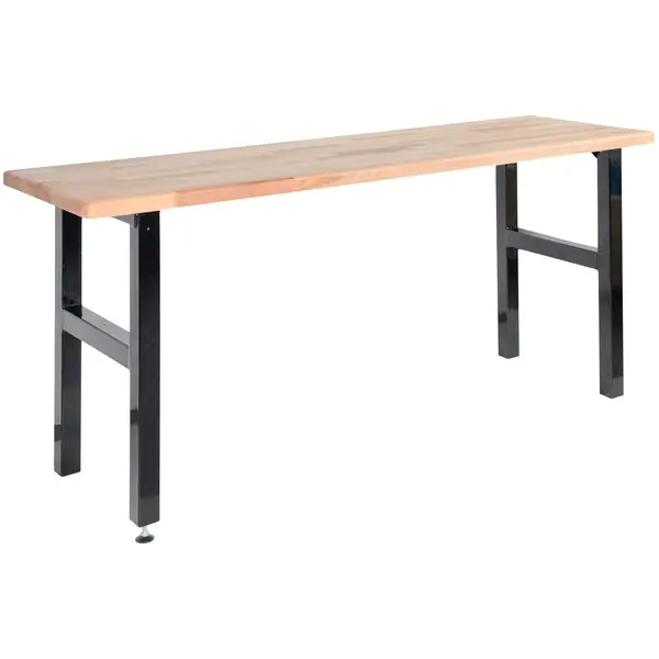 Table de travail Hobby 2000 mm - Établi bois hêtre massif et pieds acier - Pinié