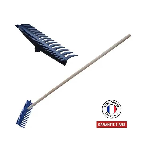 Râteau réversible 16/30 dents nylon renforcé fibre de verre - manche 150 cm PEFC - PERRIN