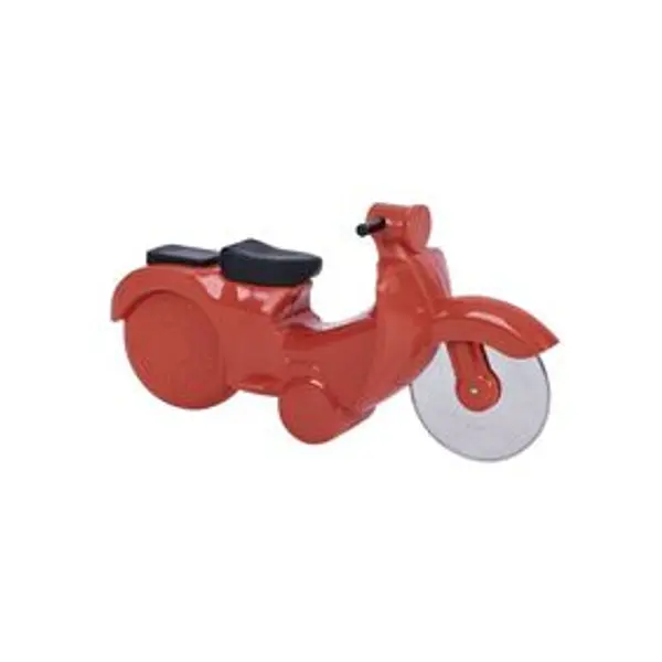 Roulette à pizza forme scooter rouge ou bleu
