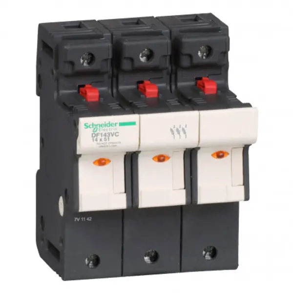 DF143VC Porte fusible à tiroir 50A - 3P - pour fusibles 14x51mm - Schneider Electric TeSys DF