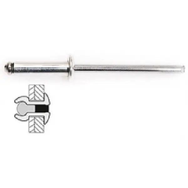100 rivets alu / alu à tête plate Ø 3,2 x 8 mm - TECHMAN