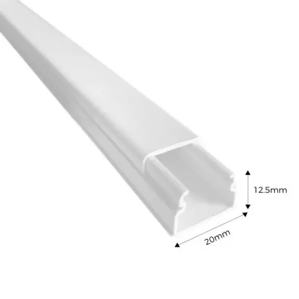 10030CBR Efapel Moulure électrique blanche (LxH) 20x12,5mm - Longueur 2 mètres - pour montage en saillie