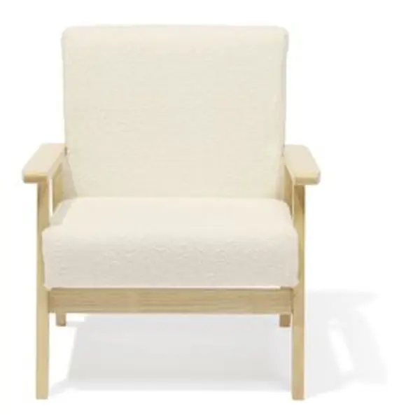 Fauteuil Joséphine curly effet laine bouclée blanc - L64xP70xH76 cm