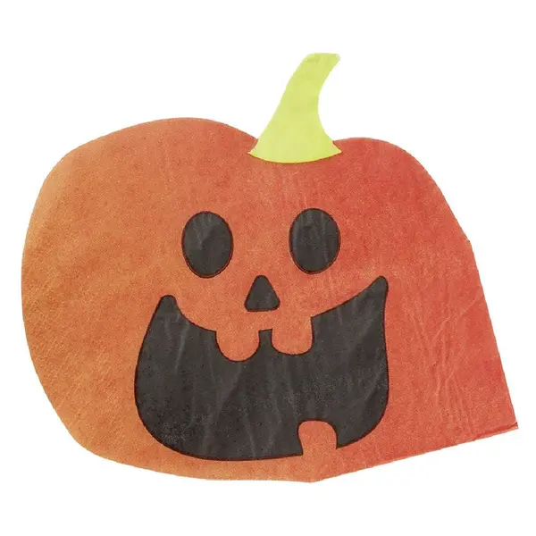 Serviette de table Halloween citrouille orange et noir x12
