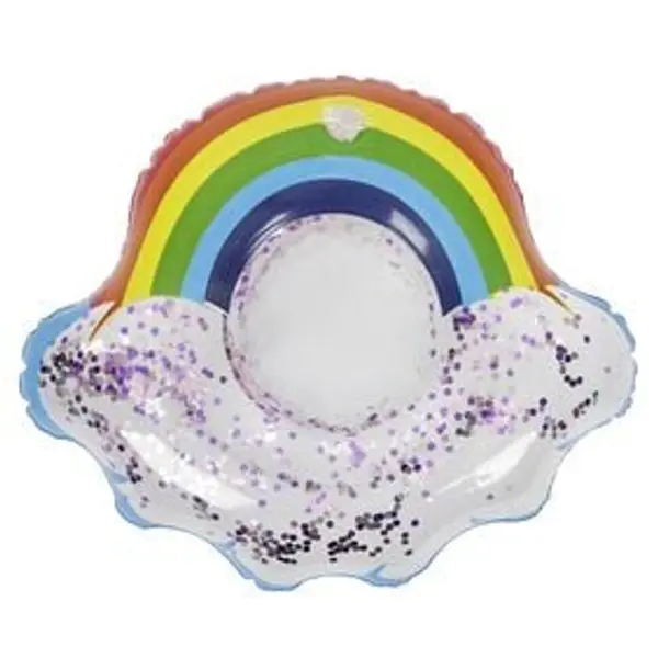 Porte verre gonflable arc-en-ciel à paillettes 20x20cm