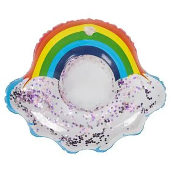 Porte verre gonflable arc-en-ciel à paillettes 20x20cm