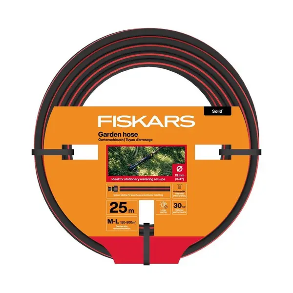 Tuyau d’arrosage Solid 19 mm (3/4”), 25 m - FISKARS