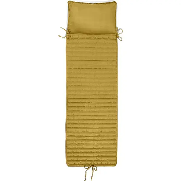 Coussin de bain de soleil avec repose-tête intégré - Ocre - 180x60cm