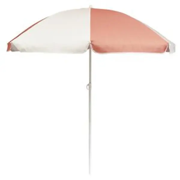 Parasol de plage Funky blanc et corail Ø160xH195cm