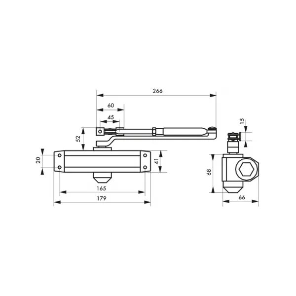 Ferme-porte automatique réversible hydraulique force 3, noir - THIRARD