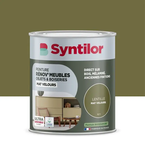 Peinture de rénovation meuble et objet SYNTILOR lentille velours 1L - SYNTILOR