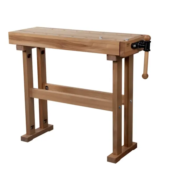 Établi - STARTER - hêtre massif 1190 x 630 x 860 mm - 2 presses - perçage 19 mm - Pinié