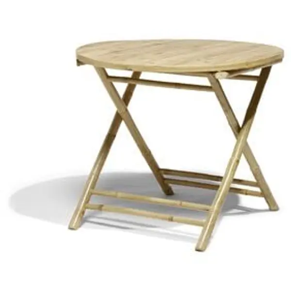 Table de jardin ronde en bambou Laos 2 personnes Ø90xH75 cm