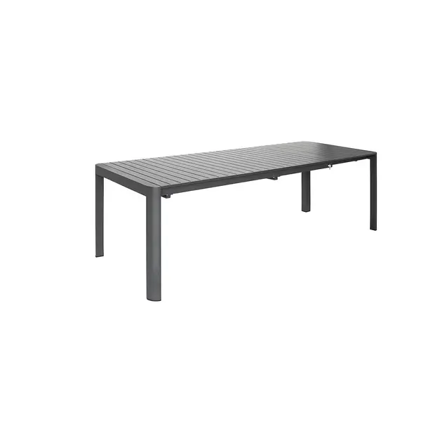 Table de jardin extensible - Palma - en aluminium noir 180/240/300 x 100 x 76 cm - 8 à 12 personnes - Jardiline