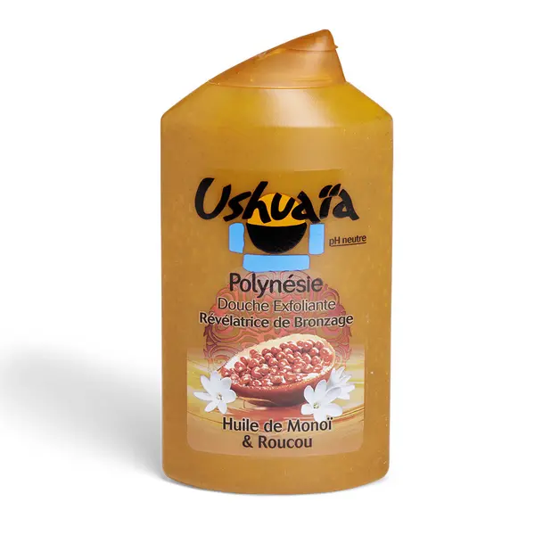 Gel douche Ushuaïa Polynésie exfoliant bronzage monoï et roucou 250ml