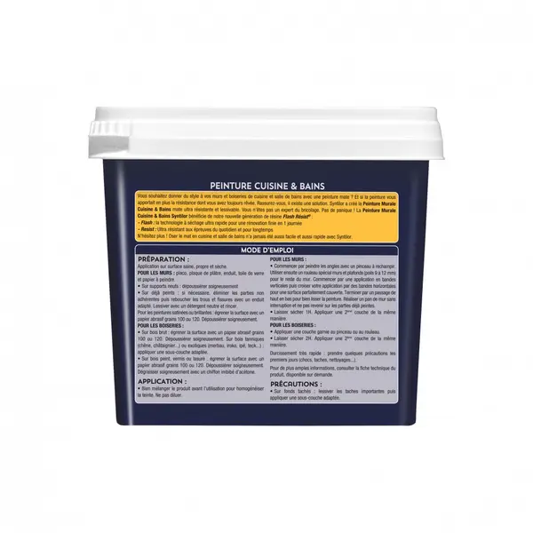 Peinture mur Cuisine et bains SYNTILOR nuage poudré mat 0.75 l - SYNTILOR
