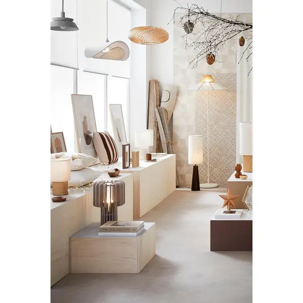 Lampadaire Louc, bois, marron, H.140 cm, E27 - LX FRANCE