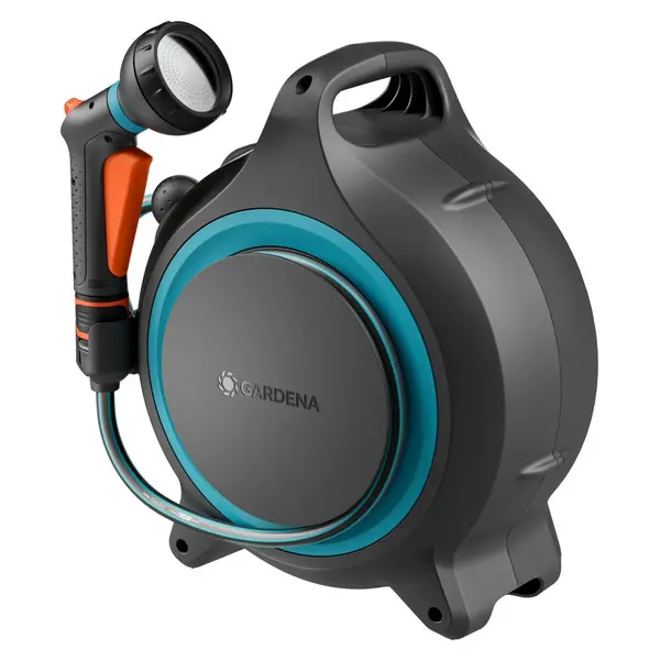 Dévidoir portable automatique - MoveMatic - Tuyau 12,5 m - Enroulement RollControl - GARDENA