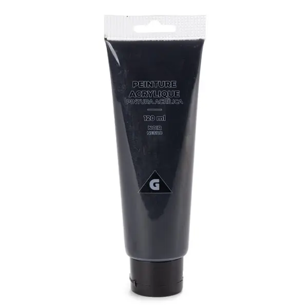 Tube peinture acrylique 120ml noir