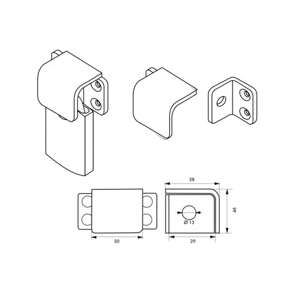 Porte-cadenas renforcé à recouvrement, droit, acier, protection pour fermeture, noir - THIRARD
