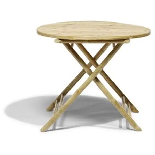 Table de jardin ronde en bambou Laos 2 personnes Ø90xH75 cm