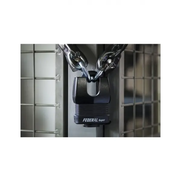 Cadenas à clé Fédéral Lock Docker, extérieur, acier cémenté, double verrouillage, 65mm, 2 clés - THIRARD