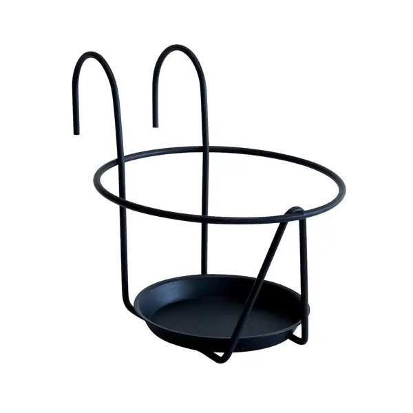 Porte-pot Essentis noir Ø 17,5 cm - soucoupe intégrée - charge 10 kg - Louis Moulin