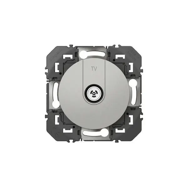 Prise TV simple étoile blindée dooxie finition alu - 600451