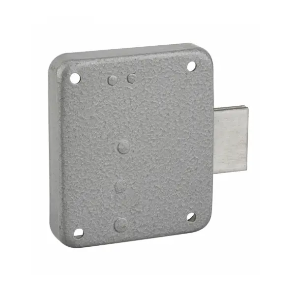 Serrure de meuble Paris pour porte d'ameublement, droite, axe 40mm, 65x70mm, gris, 1 clé - THIRARD