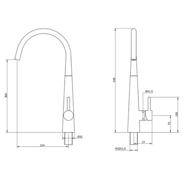 Mitigeur évier design Capitole 2 - chrome