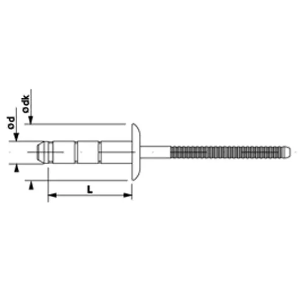 Rivet Multi Ser Inox A2 Tete Ronde Std D4.0X10 Bte De 500 Prodixal