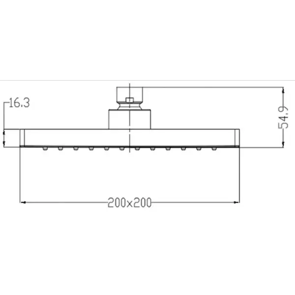 Pommeau de douche carré chromé - 200x200
